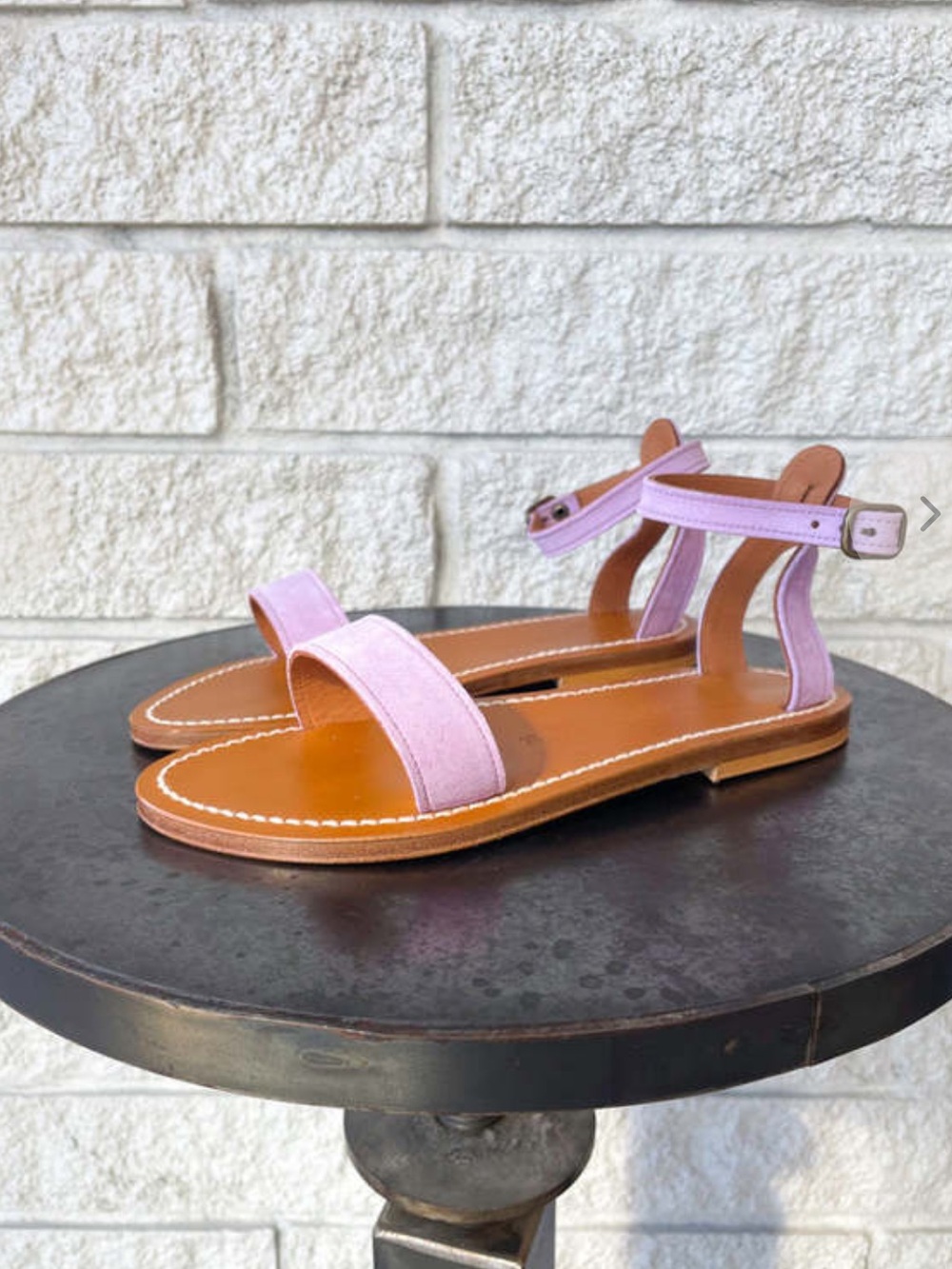 K.Jacques Lilac Suede Ankle-Strap Sandals